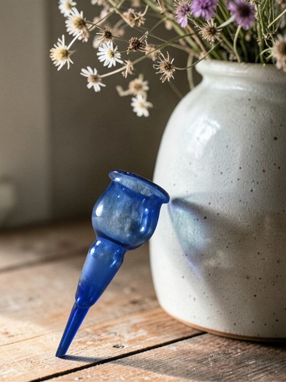 Antique Cobalt Glass Perfume Funnel, Petite Apothecary Funnel
